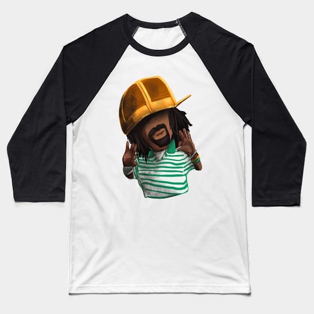 Mac Dre! (Legendz) Baseball T-Shirt by ericjueillustrates